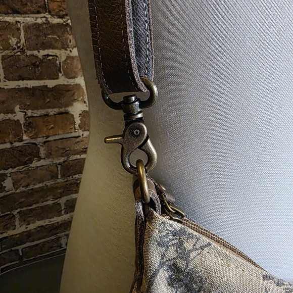 Myra Bag Crossbody Gray Canvas Leather - Picture 5 of 11